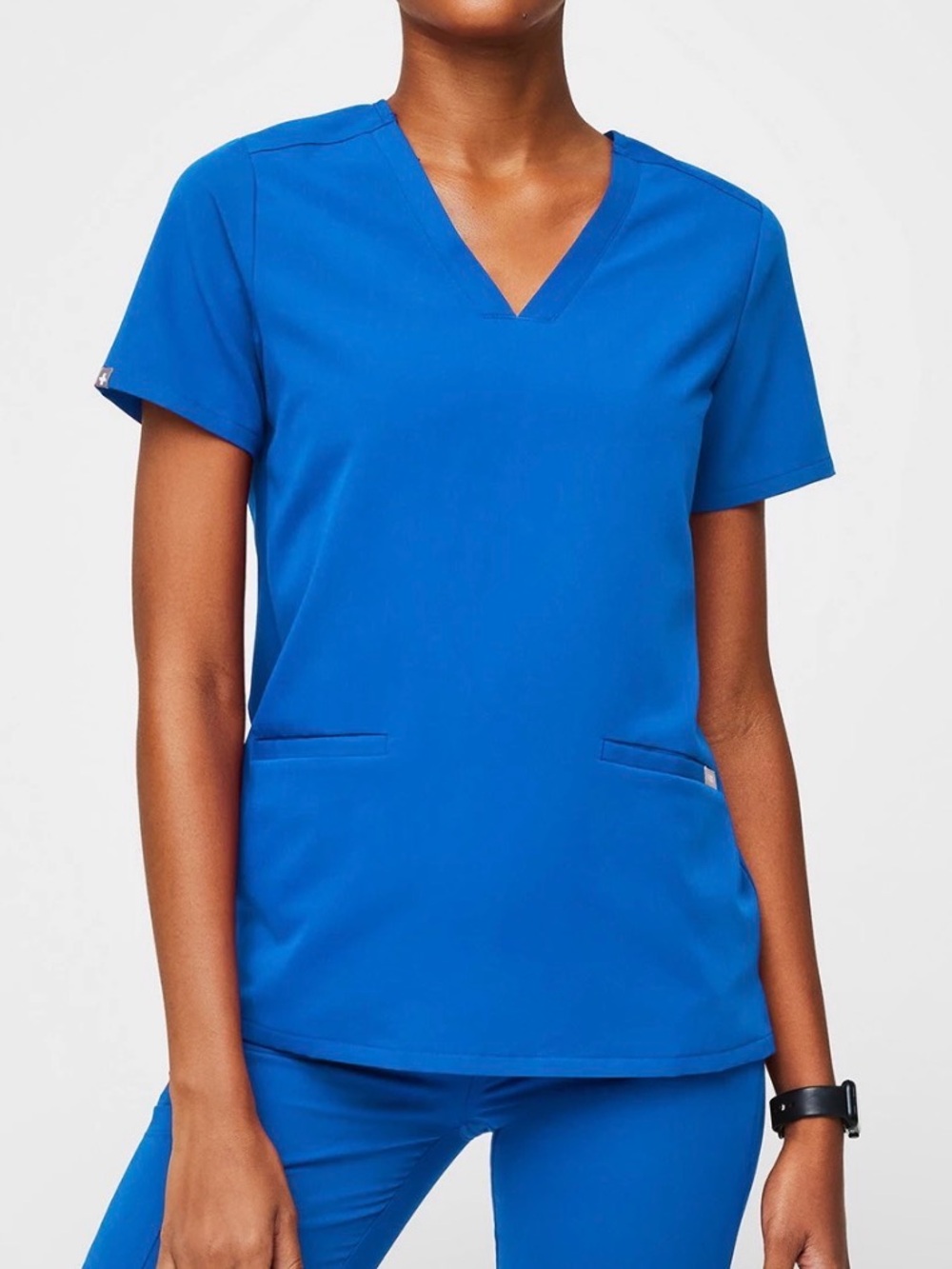 Figs Women’s Casma Scrub Top, Royal Blue, Small